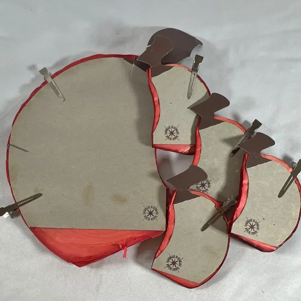 Vintage Danish Designs Set of 5 Orange Honeycomb Tissue Pumpkins Made in Denmark